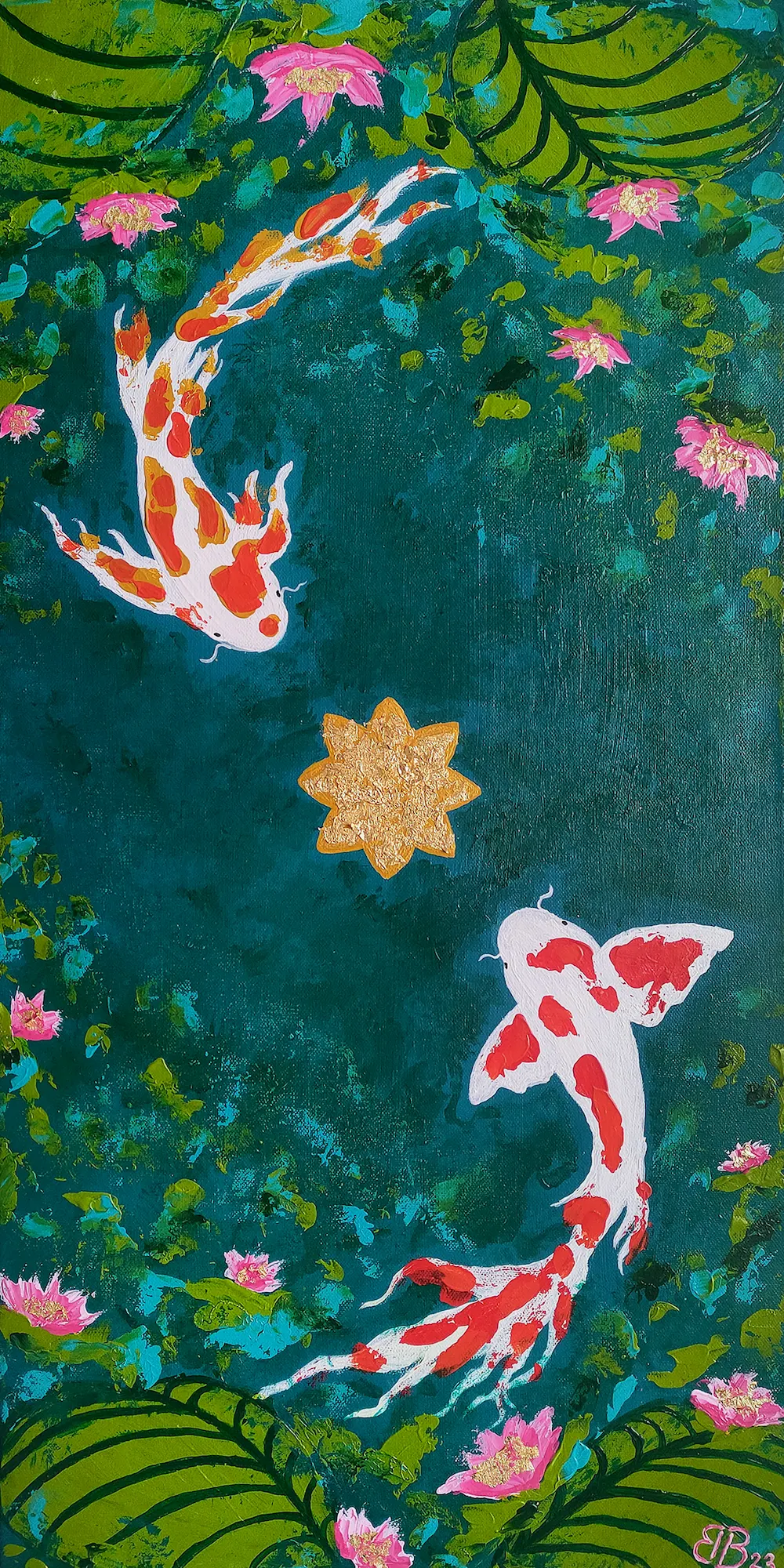 My Koi Acrylique sur toile 80x40 cm, 2023 Painting by Bernadeta Bardo
